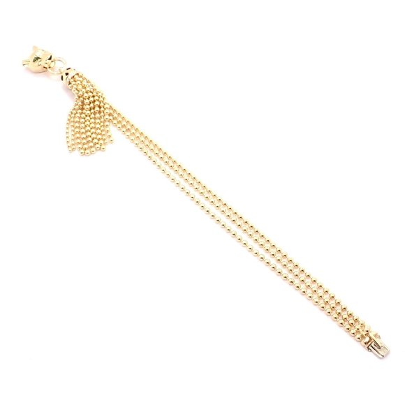 Authentic Panthere De Cartier Panther 18k Yellow Gold Diamond Tsavorite Bracelet - Picture 7 of 12